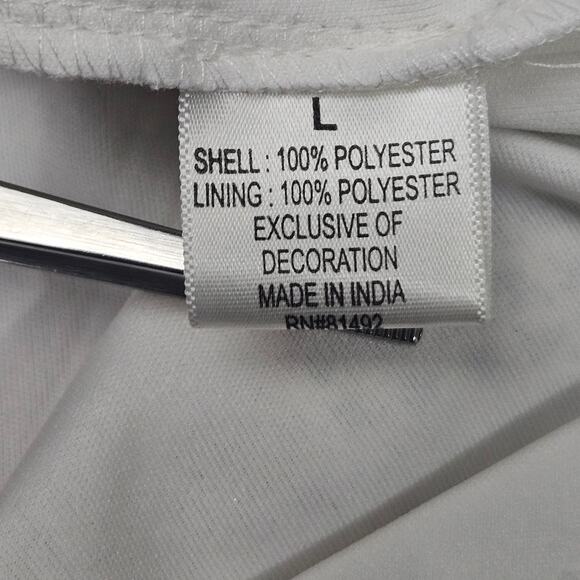 Tanzara Dress Large Boho Geometric Print Crochet Trim Handkerchief Hem Lined - Picture 5 of 8